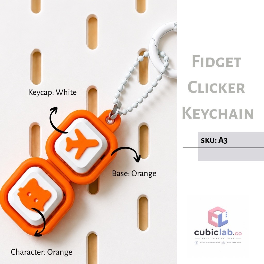 Cubic Lab - Initial Keychain 3D Fidget Clicker