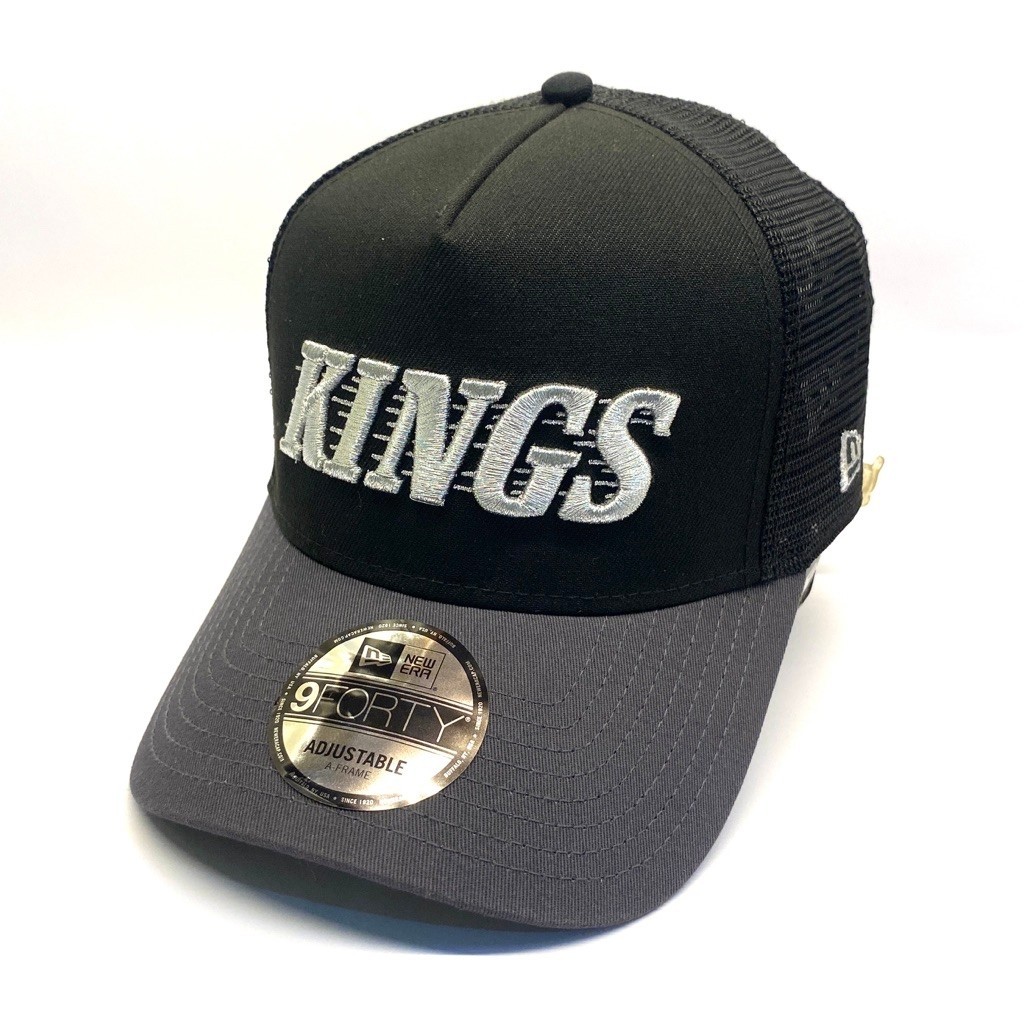 Topi New Era 9Forty A-Frame Trucker NHL LA Kings Two-Tone Black Dark Grey