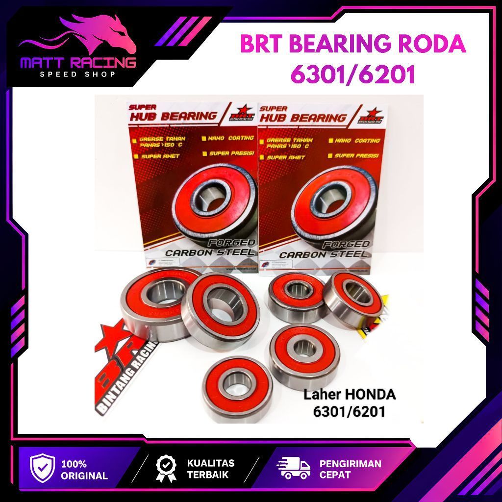 Laher Roda Bearing BRT Motor Honda Beat Scoopy Vario CB Tiger GL Verza Megapro 6301 6201 RS