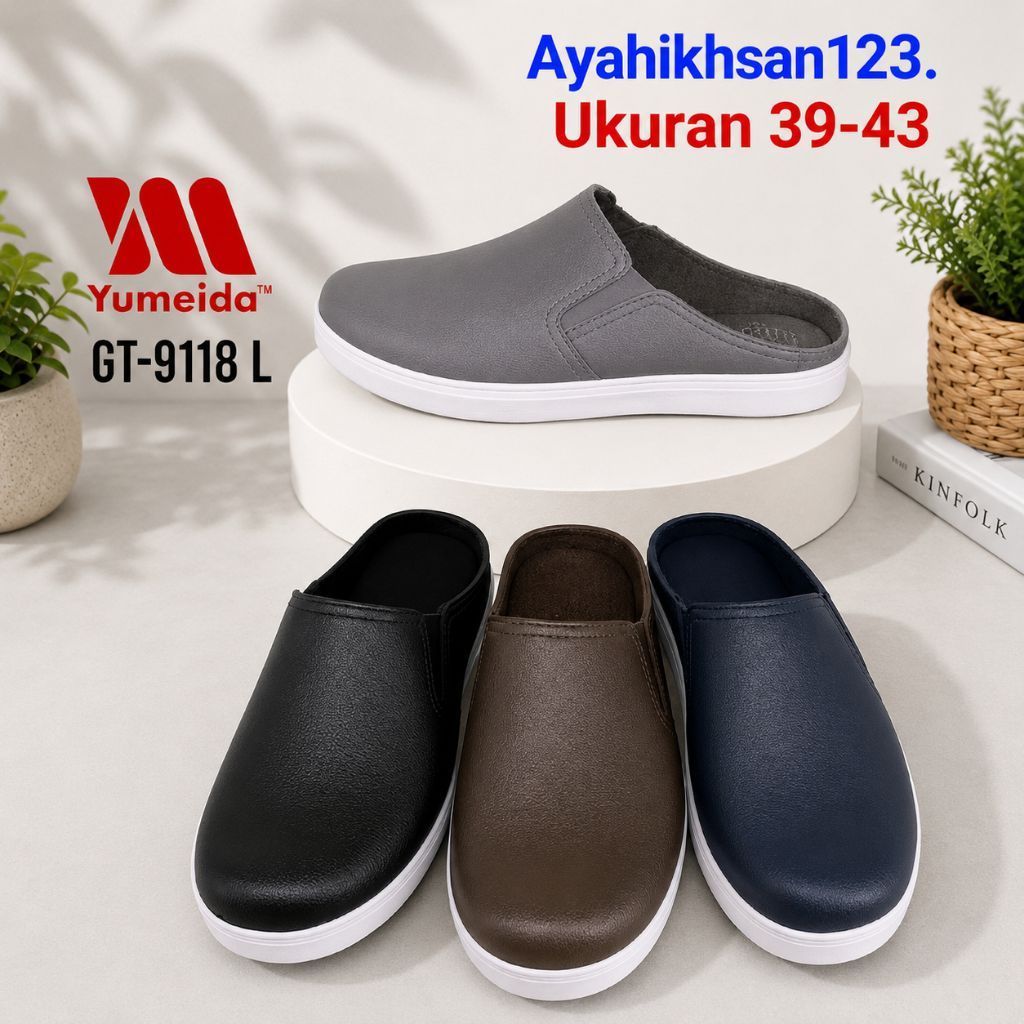 YUMEIDA 9118 sandal sepatu slop karet pria/laki-laki ukuran 39-43