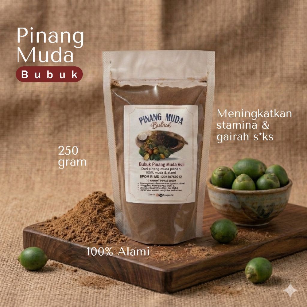 Bubuk pinang muda 250 gram