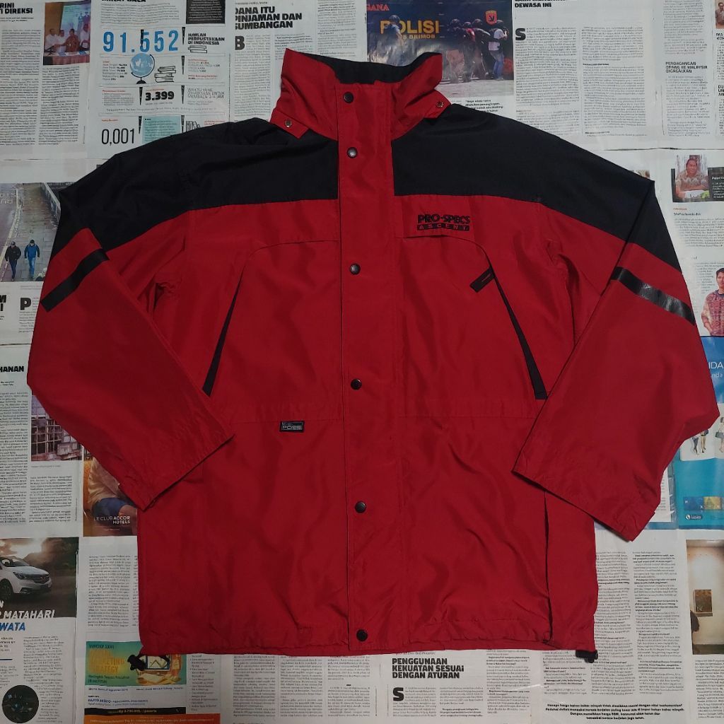 Jaket Motoran, Outdoor Keren Cowok Merah Hitam Prospecs