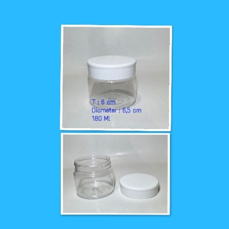 POT CREAM/POT LULUR/POT MASKER/POT SLIME 180ml PET TEBAL BENING