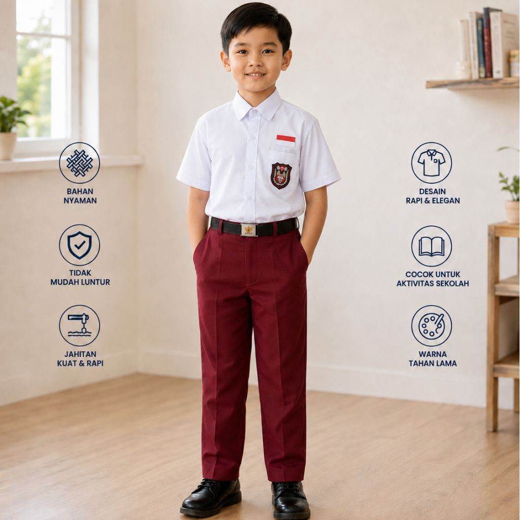 Seragam sekolah sd anak laki laki bahan Hightwiss premium