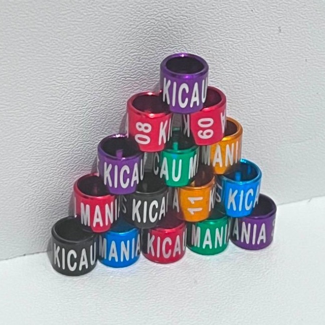 Ring burung Eceran ukuran 4,8 mm sudah ada merk nama KICAU MANIA Bisa buat Lb anakan KUTILANG CENDET