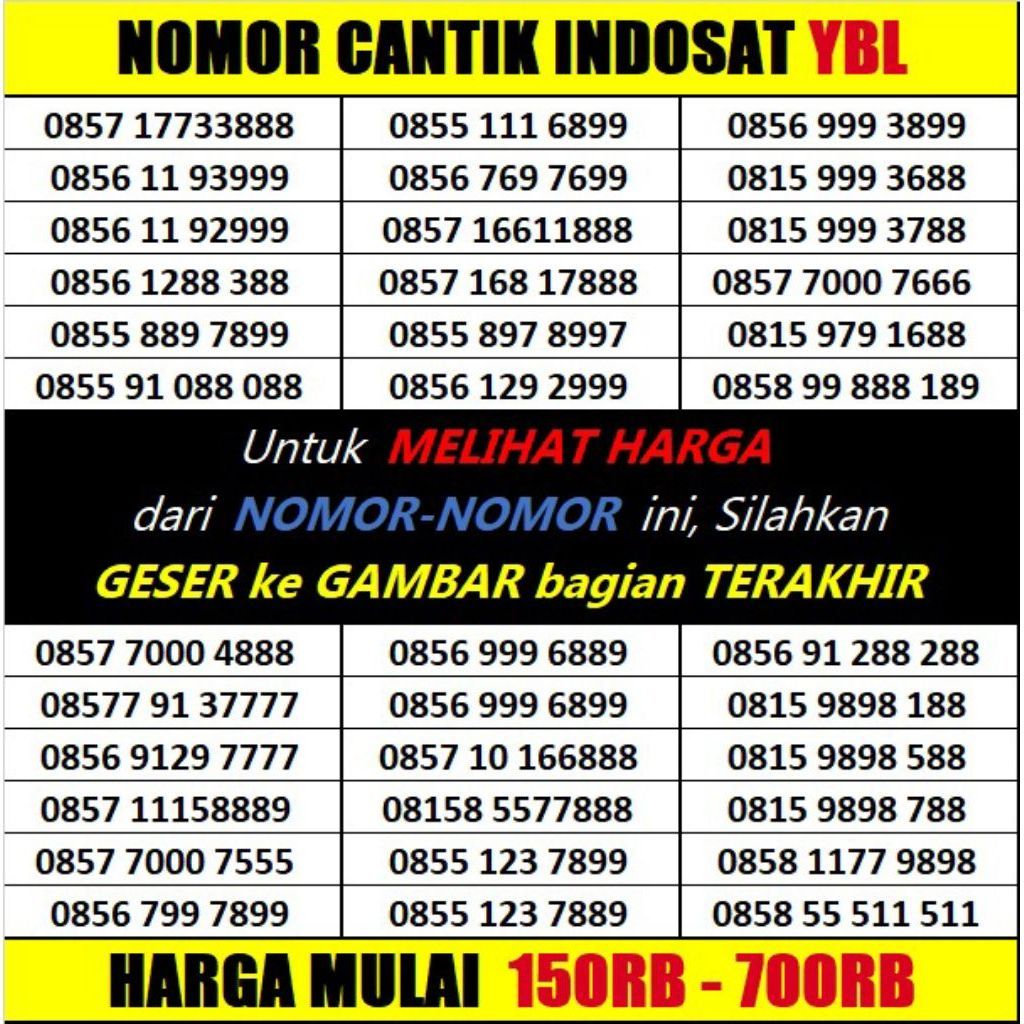 Nomor Cantik Indosat Ooredoo Kartu perdana Im3 GROUP INDOSAT YBL