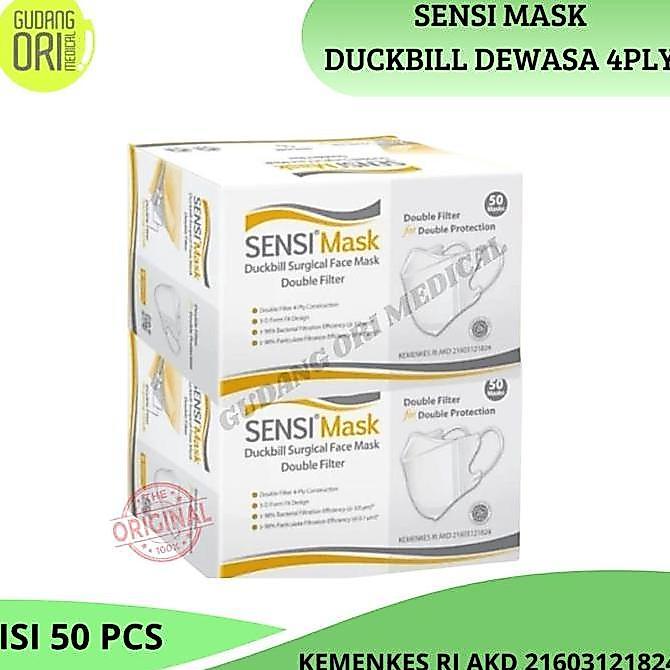 Masker Sensi Duckbill Face Mask 50 pcs / Sensi Duckbill 4ply