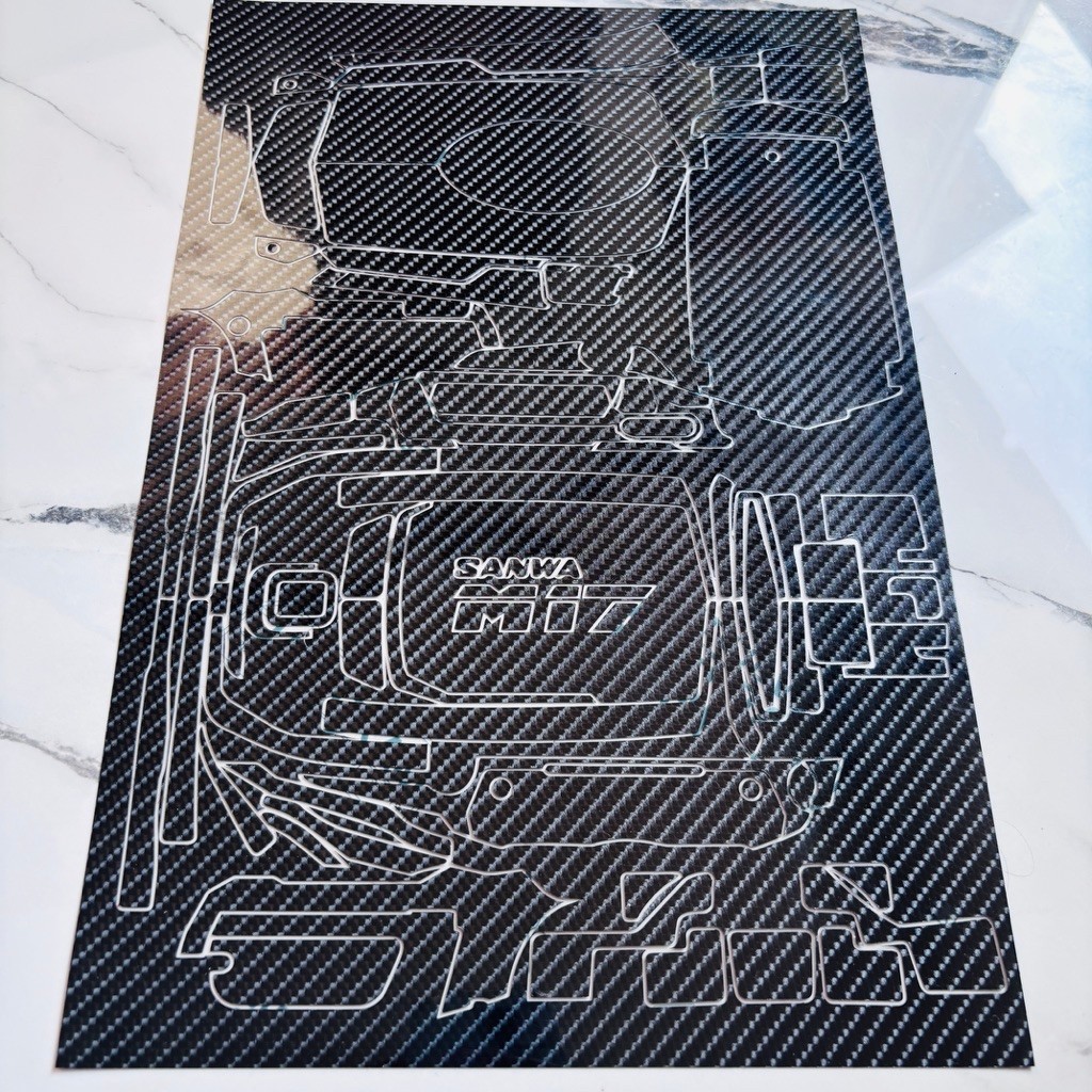 Decal untuk Transmitter Sanwa M17 Carbon7d