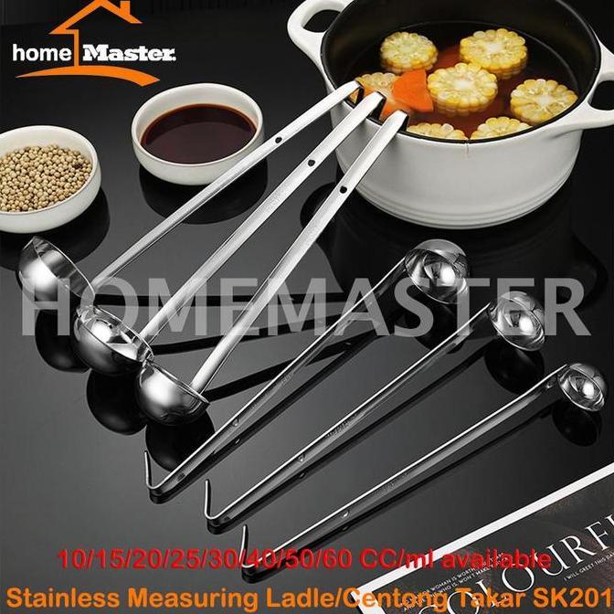HomeMaster Centong/Ladle/Sendok/Irus Measuring/Ukur/Takar Stainless/Besi Baja Tahan Karat 10/15/20/2