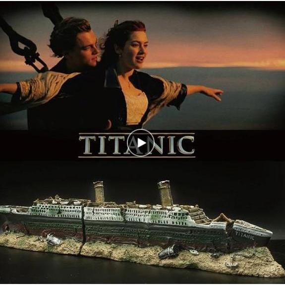 Hiasan aquarium kapal pesiar titanic, hiasan kapal titanic, hiasan aquarium kapal titanic, miniatur 