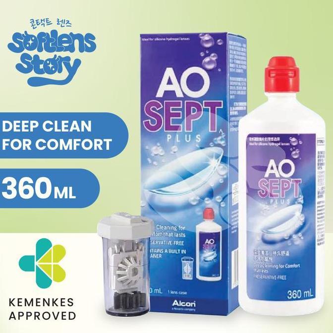Cairan Pembersih Softlens AOSEPT Plus 360ml Contact Lens Solution Hydrogen