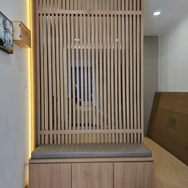 Partisi Ruangan Multiplek HPL Custom Minimalis Modern, Sekat Ruangan, Divider Ruangan, Partisi Dindi