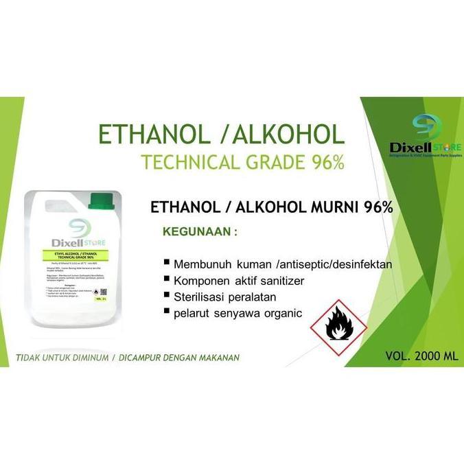 ALKOHOL ETHANOL MURNI TEKNIS 96 PERSEN 2 LITER DIXE99