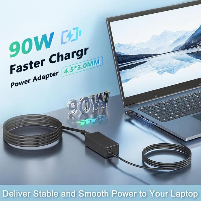 H-P Charger Laptop 90W 19.5V 4.62A Blue Pin untuk Series - Pengisi Daya Cepat dan Efisien Garansi 1 