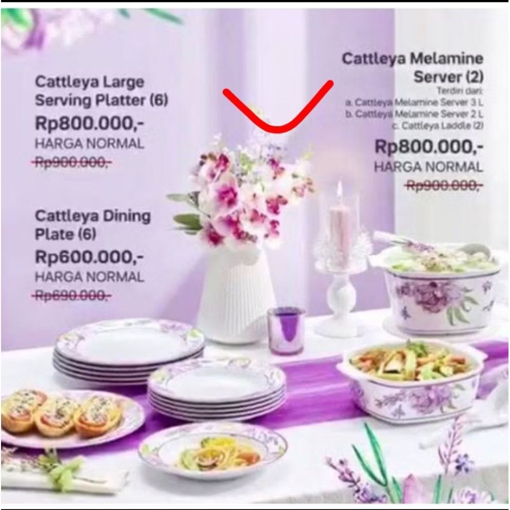 Catleya melamine tupperware tempat penyajian makanan tupperware