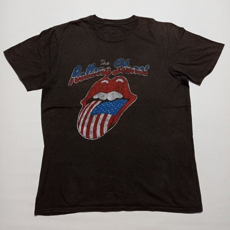 Kaos Band The Rolling Stones Tour Of America 78 Official Merchandise Warna Abu/Grey Size M Second Br