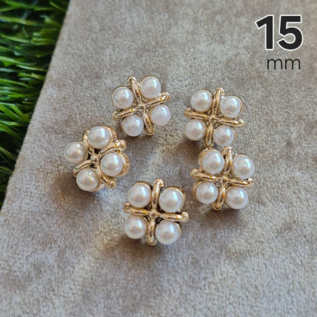 1pcs ~ kancing mutiara 15mm korea mewah unik