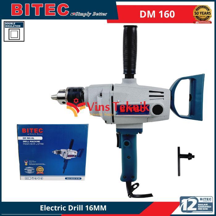 BITEC DM160 DM 160 Mesin Bor Listrik Electric Drill 16mm 750Watt