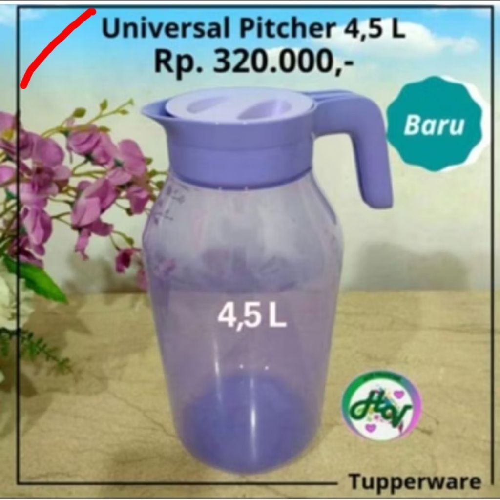 Universal pitcher tupperware ukuran 4,5 liter