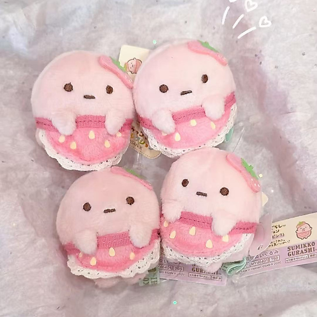 Apron Stroberi Sumikko Gurashi Baru, Boneka Mainan Plush Sumikko.