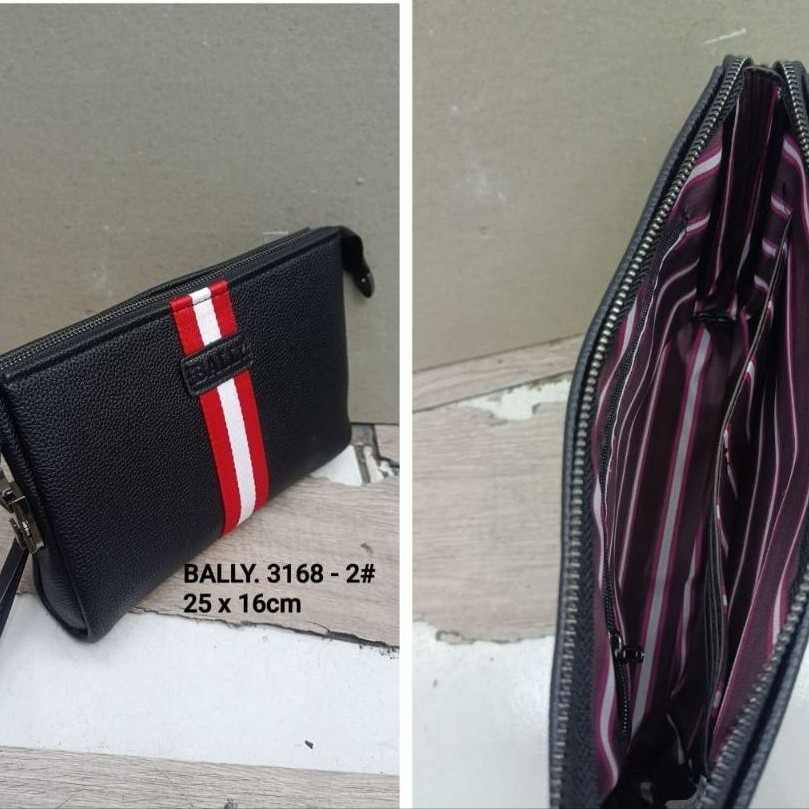Tas bally nylon handbag clutch