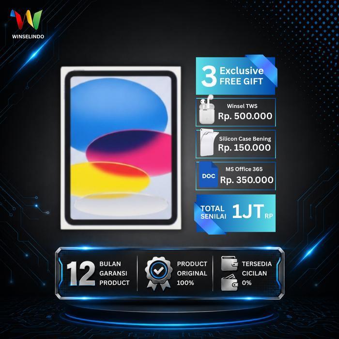 APPLE IPAD 11" CHIP A16 128GB 256GB 512GB WIFI CELLULAR BLUE YELLOW PINK SILVER RESMI ORIGINAL DAN T