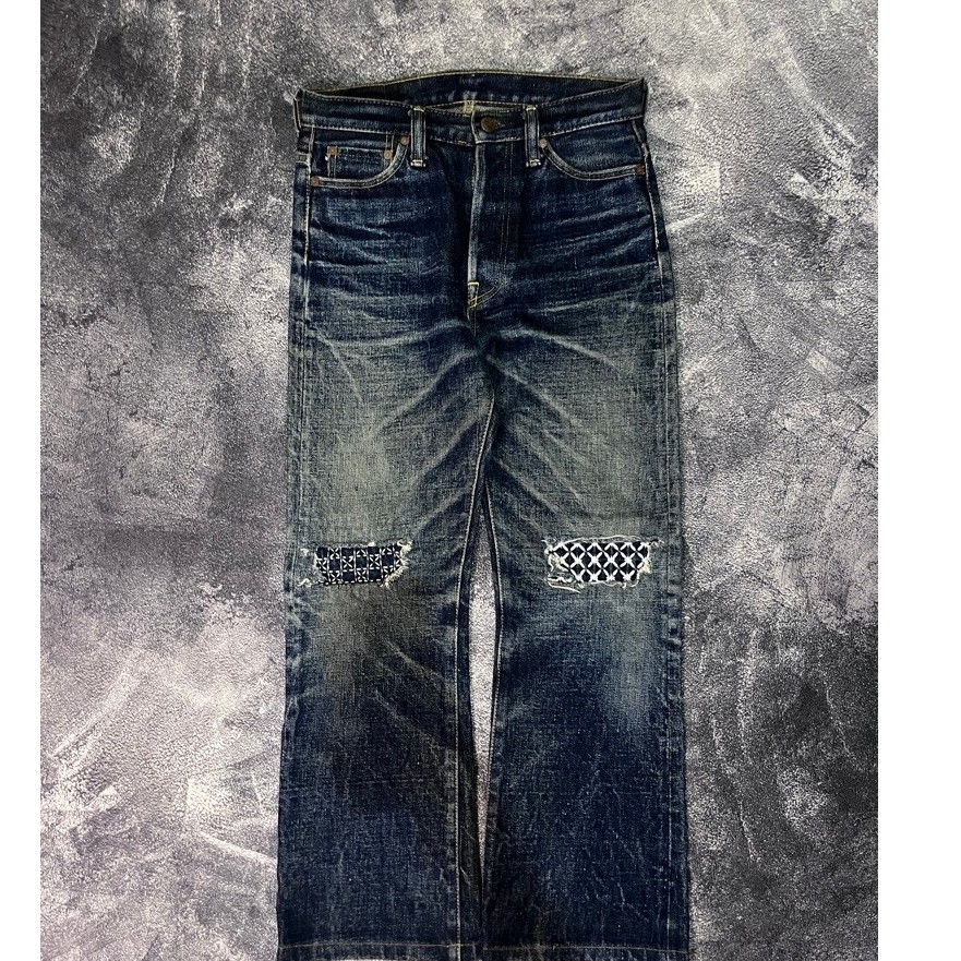 Celana Jeans Denim Samurai Japan Sashiko 19oz Pria Streetwear
