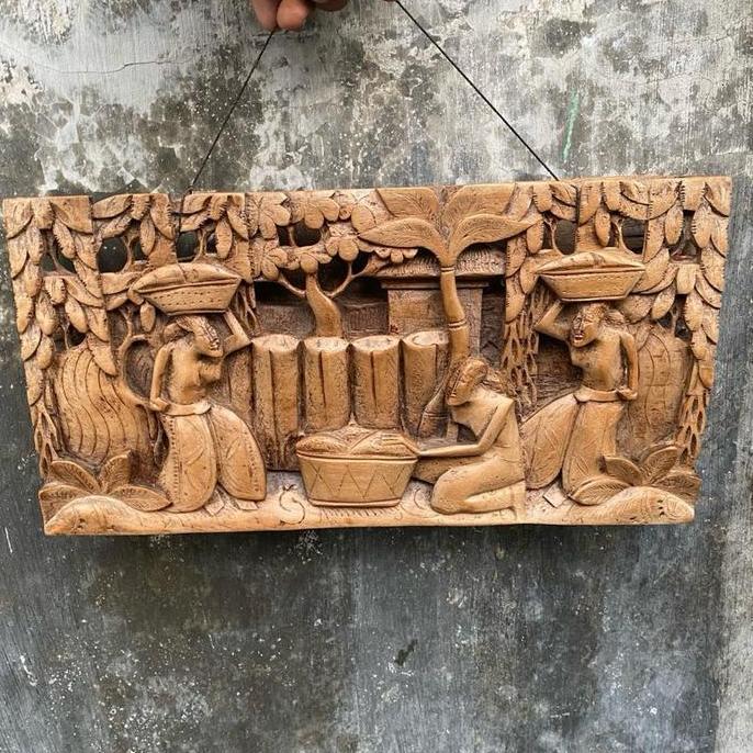 *$*$*$*$] dekorasi dinding pandil pasar jaman dulu - pajangan ukiran bali - dekorasi dinding patung 