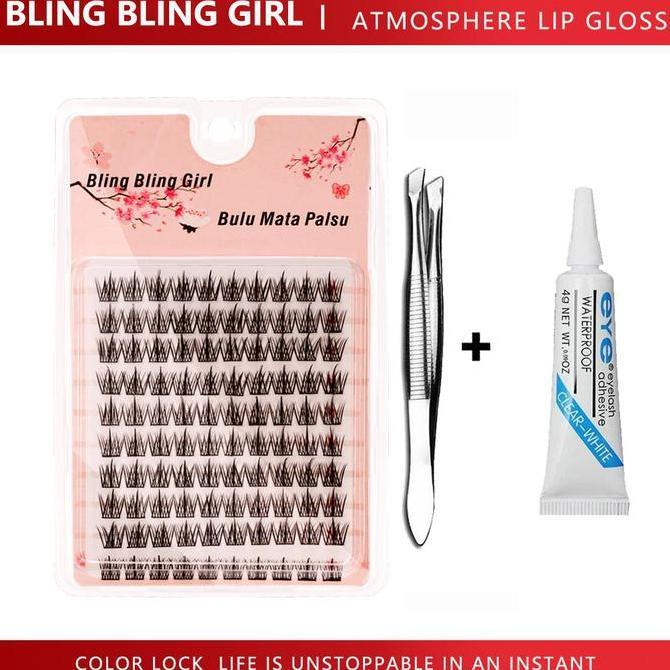 Bling Bling Girl Bulu Mata Palsu Atmosphere Lip Gloss Color Lock Life Is Unstoppable In An Instant