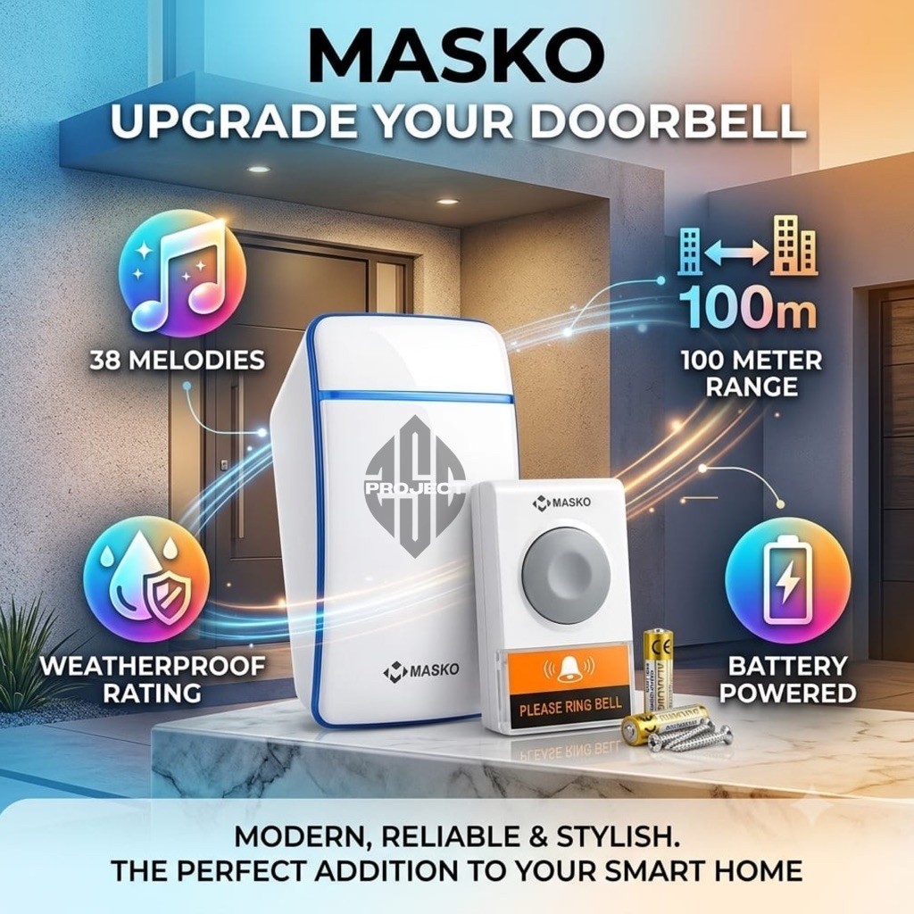 MASKO BELL PINTU MS-028A DOOR BELL WIRELESS BEL TANPA KABEL