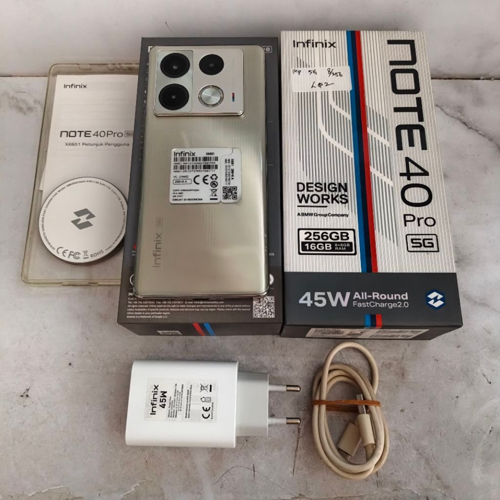 Infinix NOTE 40 Pro 5G BMW Series  ram 8GB 256GB Bekas - Garansi Resmi second