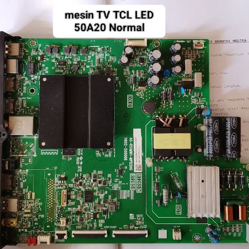 MB TV TCL 50A20 mainboard TV TCL 50A20 Normal test