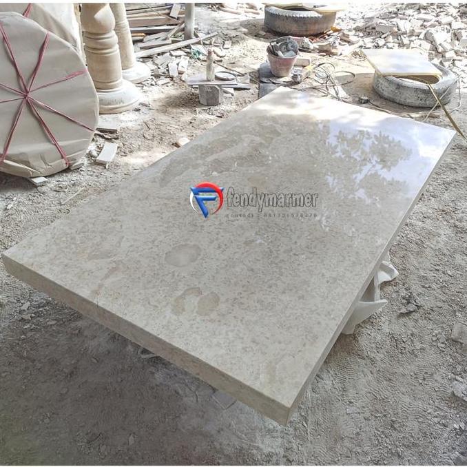 Terlaris Daun Meja Kotak Batu Marmer Putih Krem Tulungagung 180X100