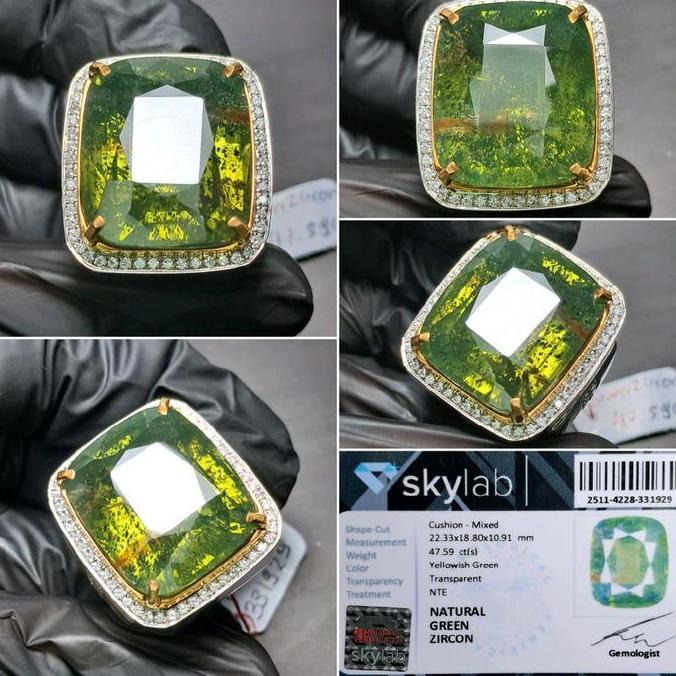 Terlaris Natural Green Zircon 47.59Cts Memo Skylab