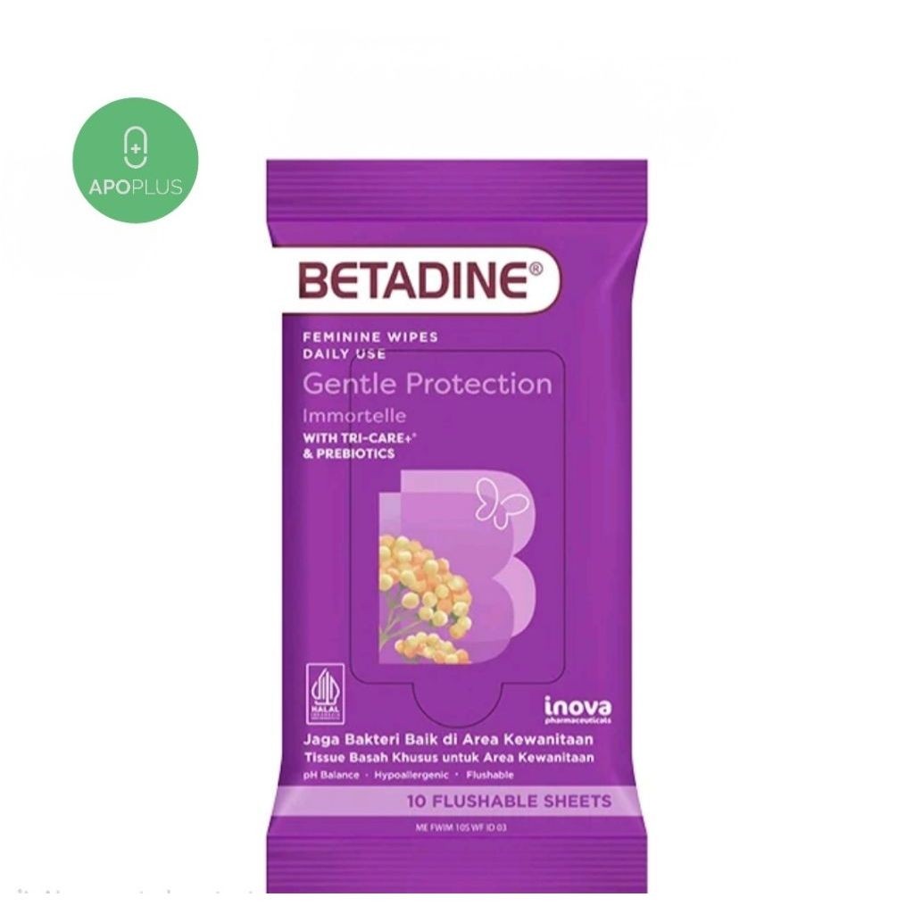 BETADINE FEMININE WIPES Tissue Basah Pembersih Kewanitaan 1 Pack / Betadine Feminine Wipes