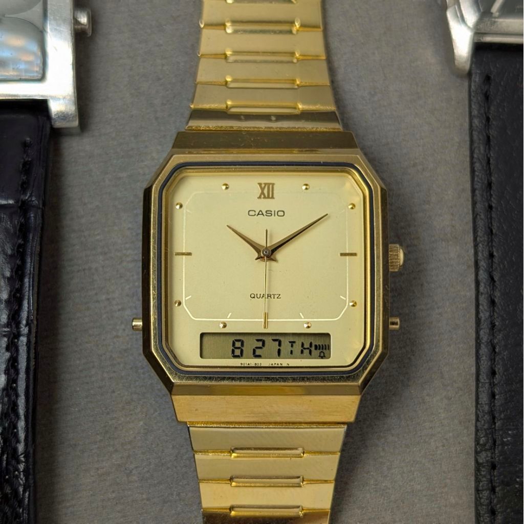 80’s CASIO AQ-525 Dualtime Tank Japan NT