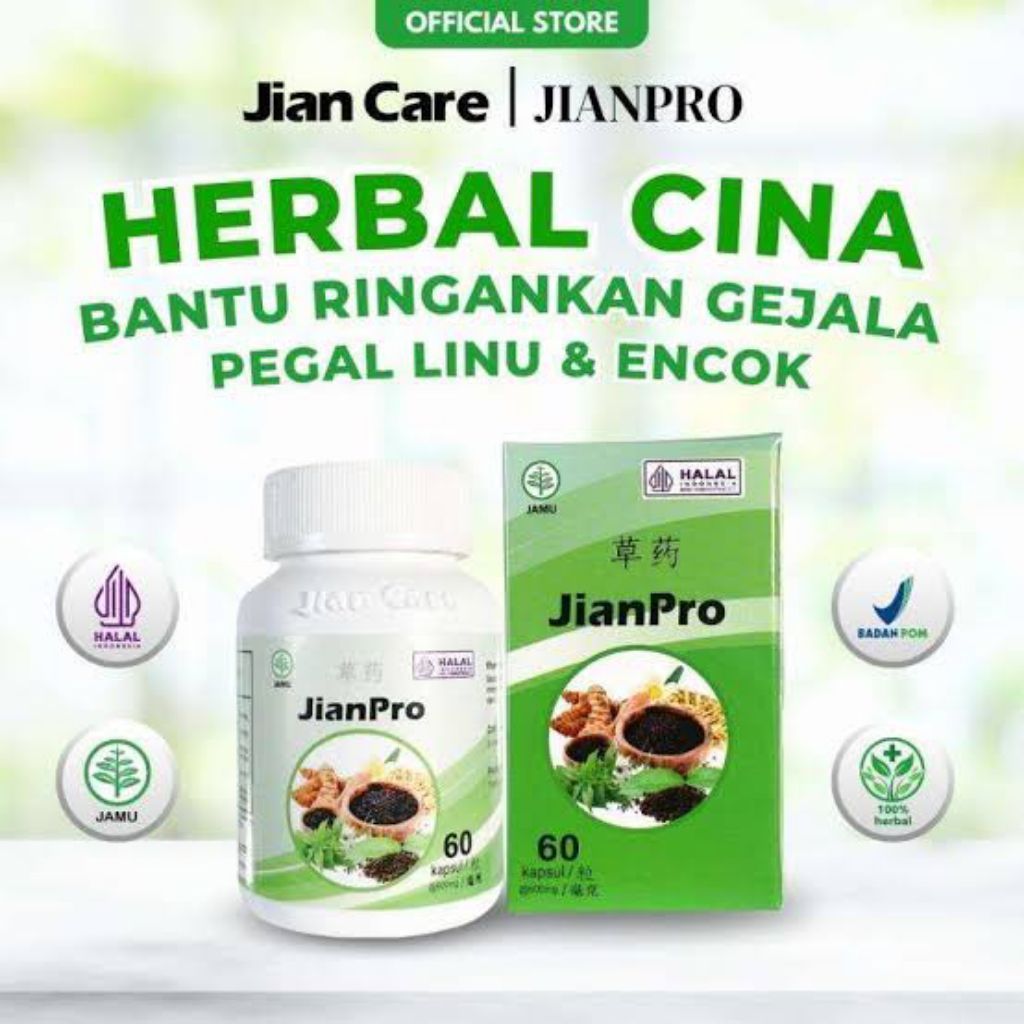 Jian Care Jianpro - Herbal Cina Alami Bantu Atasi Encok & Pegal Linu Sampai Akarnya [BPOM] Jianpro O