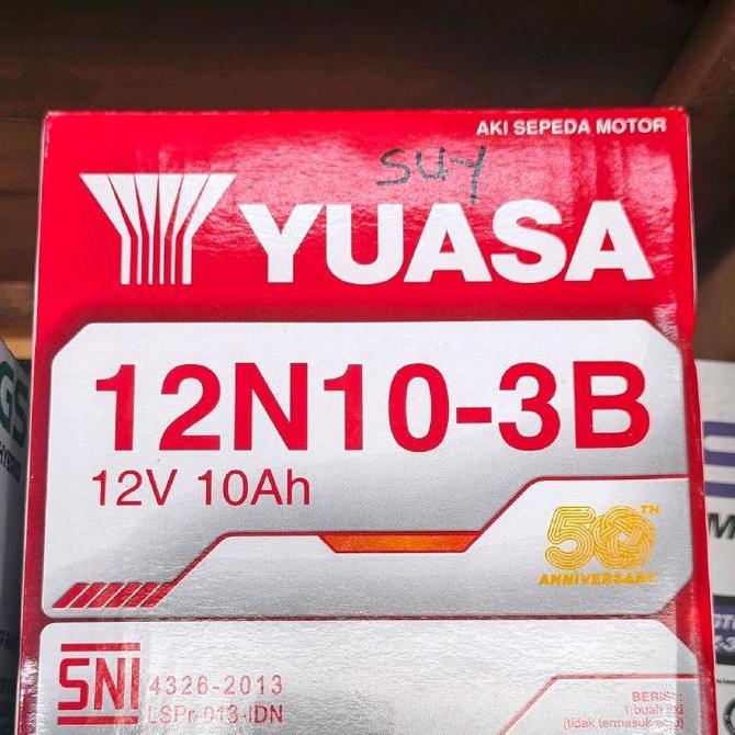 ~~~~~] AKI BASAH YUASA 12N10-3B 10Ah 12V AKI MOTOR VIAR YUASA ORIGINAL