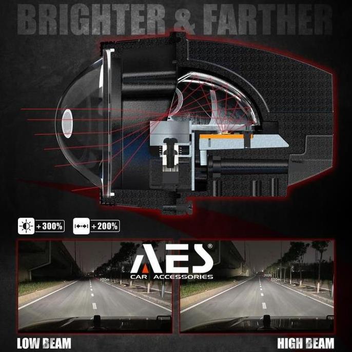 Biled Foglamp Mini 2 Inch 3 Warna AES