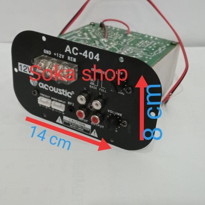 TERBARU - Kit basstube monoblock aktif subwoofer 12v Acoustic AC -404 Streeo