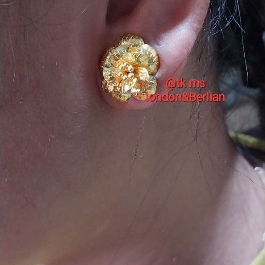 anting mawar - emas 24k (LM)- emas 99,99- 5gr