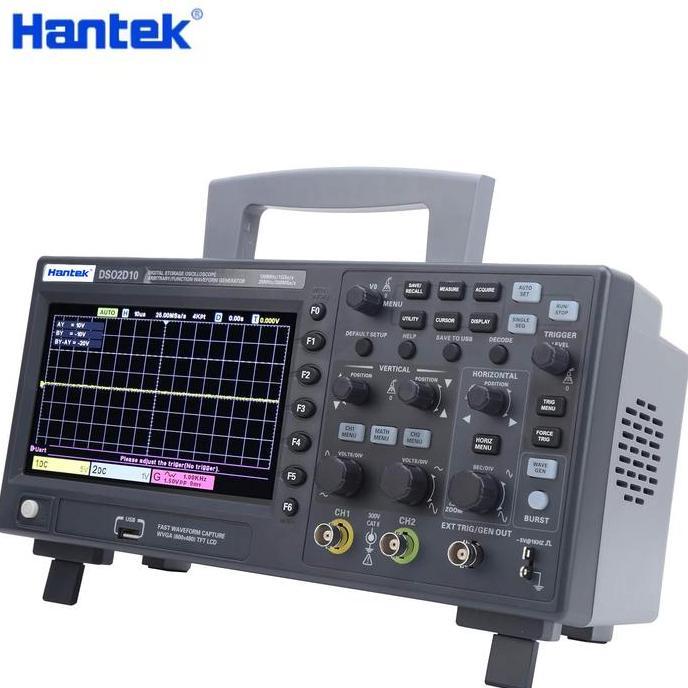 TERBARU - Osiloskop Digital 2 Channel Oscilloscope Otomotif Signal Generator 100MHz - Hantek DSO2D10