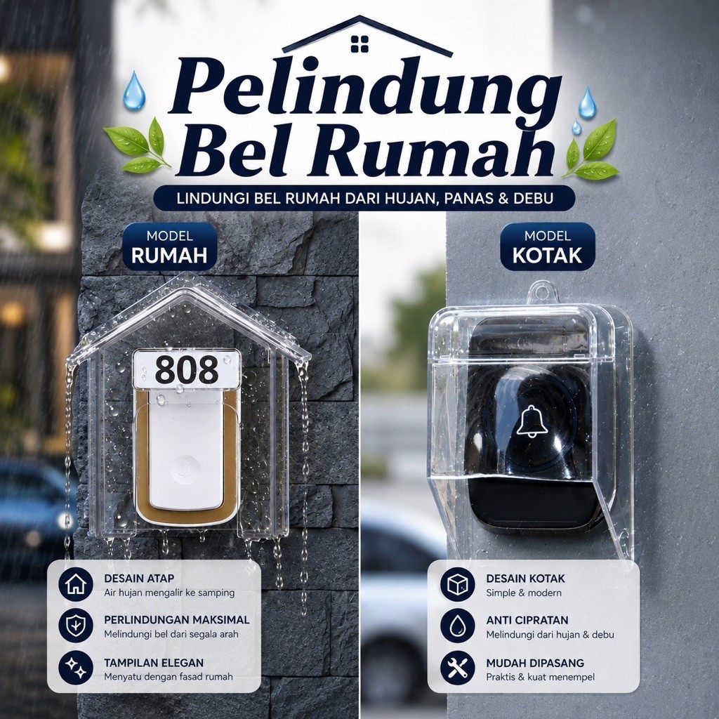 Pelindung Bel Rain Cover Anti Air - Cover Bel Wireless