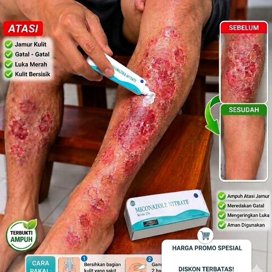 Salep Gatal Miconazole / Obat Salep Gatal Kulit / Salep Jamur Ampuh / Obat Jamur Kulit
