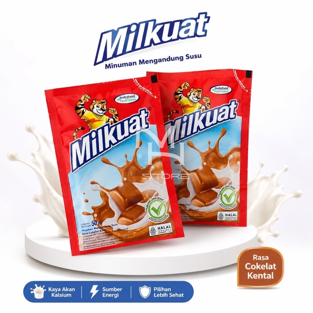 Milkuat Susu Bantal Susu Pouch 50ml Rasa Coklat - Susu Milkuat Bantal Paket 10Pcs
