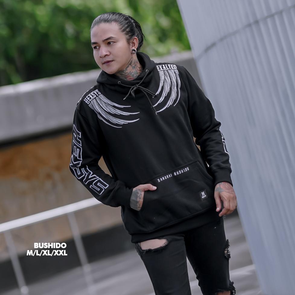 Promo Terbaru Bossque X Hexsys - Bushido Hoodie Bordir Hoodie Pria Full Bordir Anime Sweater Pria Su