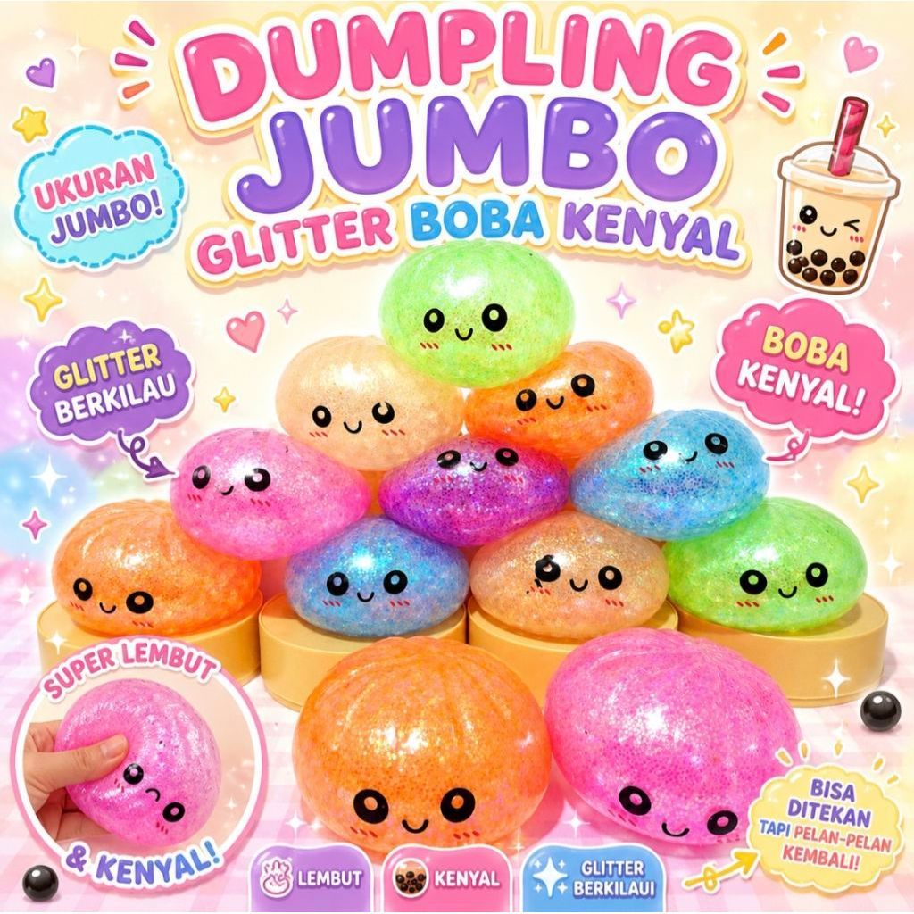 Squishy dumpling jumbo glitter boba