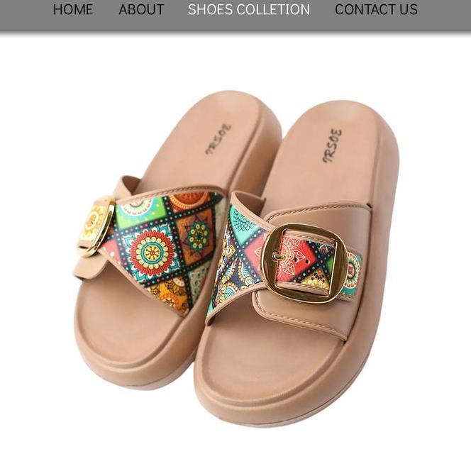 Sandal Selop Wanita Sandal Slip On Motif Batik C Sandal Fashion Wanita Bahan Eva Rubber Ringan Anti 