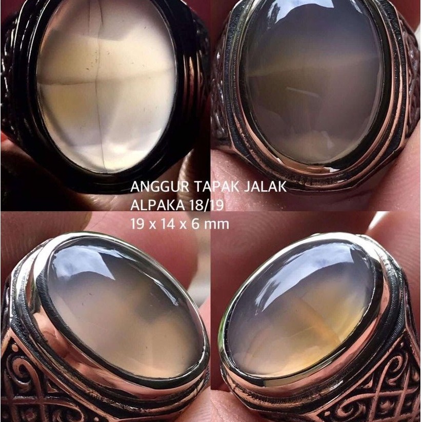 CINCIN BATU AKIK TAPAK JALAK KRISTAL TOP NATURAL