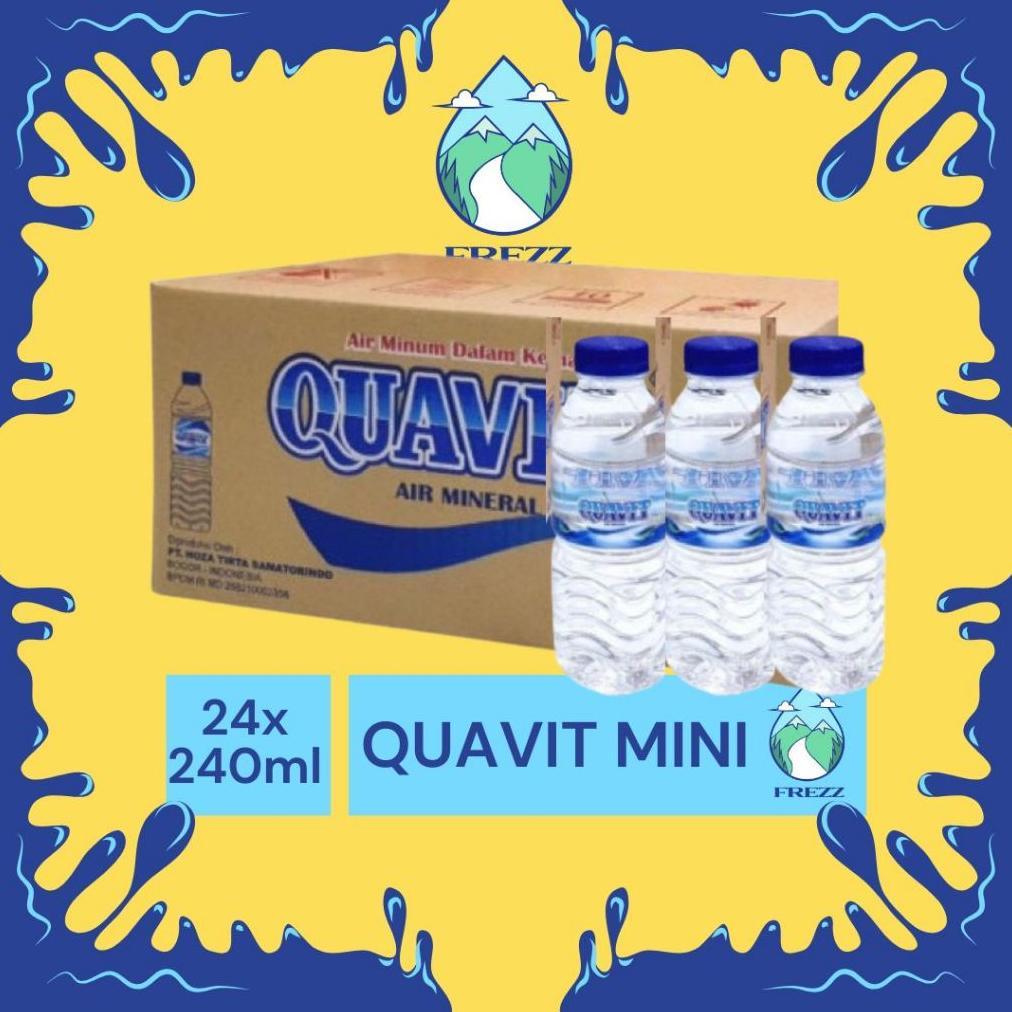 (INSTANT) QUAVIT MINI BOTOL 240 ml DUS Isi 24 PCS Per Karton - READY LEMINERAL AQUA VIT AQUVIVA CLEO